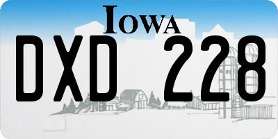 IA license plate DXD228