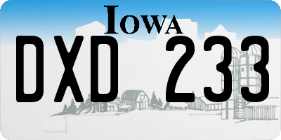 IA license plate DXD233