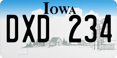 IA license plate DXD234