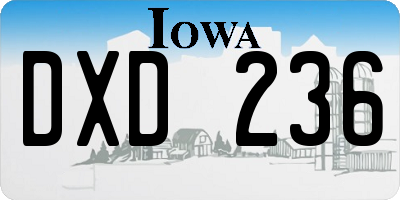 IA license plate DXD236
