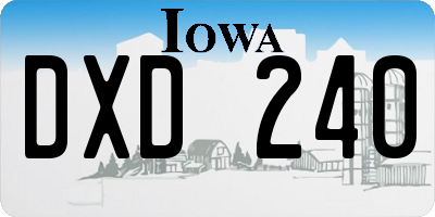 IA license plate DXD240