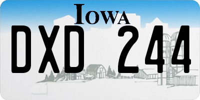 IA license plate DXD244