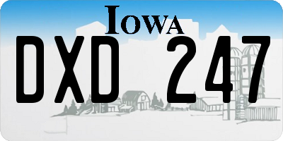 IA license plate DXD247