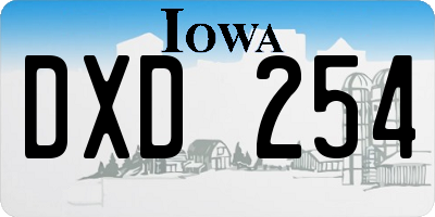 IA license plate DXD254