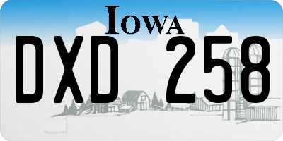 IA license plate DXD258