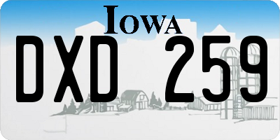 IA license plate DXD259