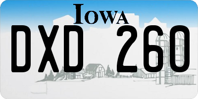 IA license plate DXD260