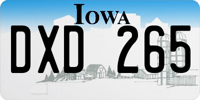 IA license plate DXD265