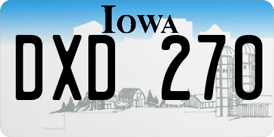 IA license plate DXD270