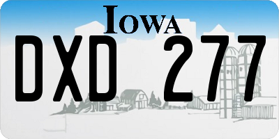 IA license plate DXD277