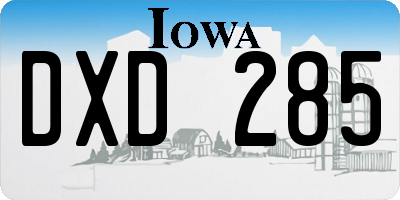 IA license plate DXD285