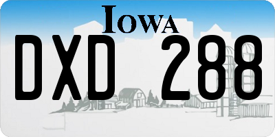 IA license plate DXD288