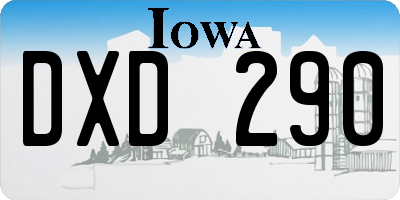 IA license plate DXD290