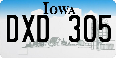 IA license plate DXD305