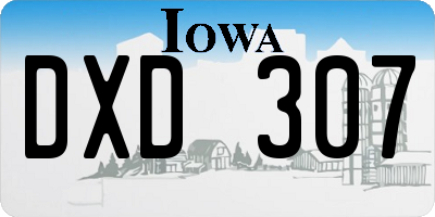 IA license plate DXD307