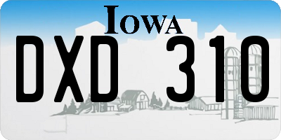 IA license plate DXD310