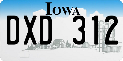 IA license plate DXD312