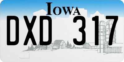 IA license plate DXD317
