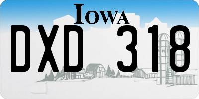 IA license plate DXD318