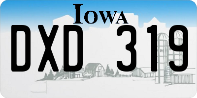 IA license plate DXD319