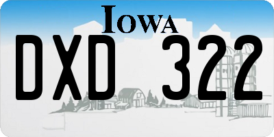 IA license plate DXD322