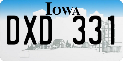 IA license plate DXD331