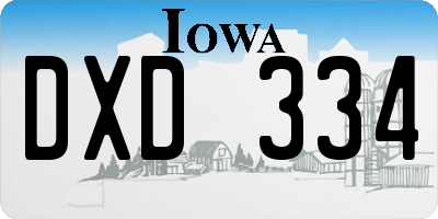 IA license plate DXD334