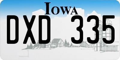 IA license plate DXD335