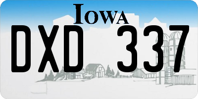 IA license plate DXD337