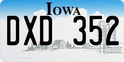 IA license plate DXD352