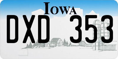 IA license plate DXD353