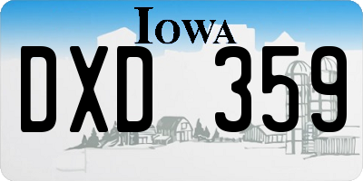 IA license plate DXD359
