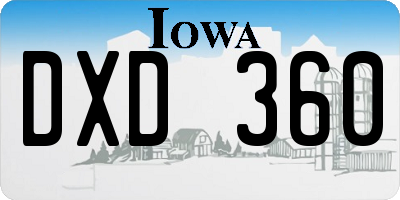IA license plate DXD360