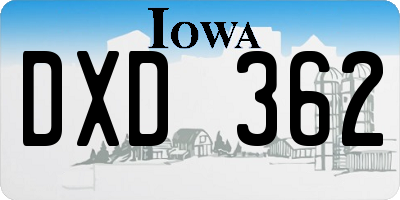 IA license plate DXD362
