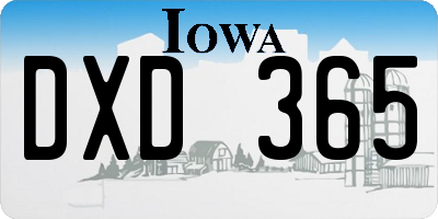 IA license plate DXD365