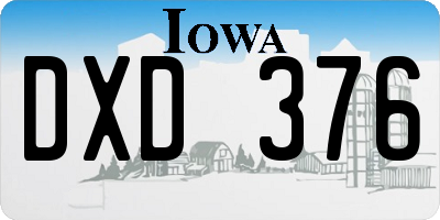 IA license plate DXD376