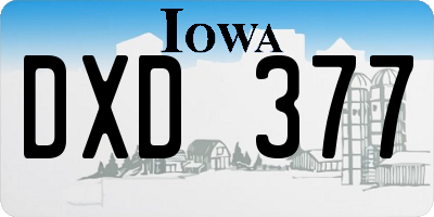 IA license plate DXD377