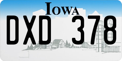 IA license plate DXD378
