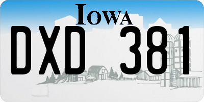 IA license plate DXD381
