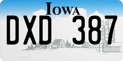 IA license plate DXD387