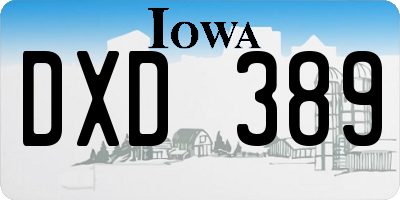 IA license plate DXD389