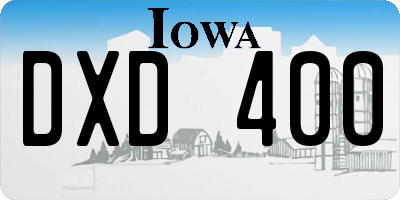 IA license plate DXD400