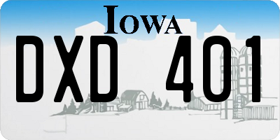 IA license plate DXD401