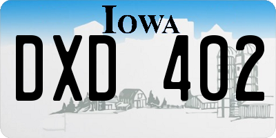 IA license plate DXD402