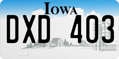 IA license plate DXD403