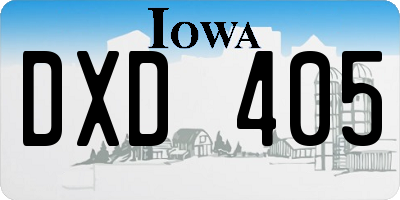 IA license plate DXD405
