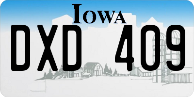 IA license plate DXD409