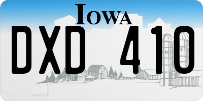 IA license plate DXD410