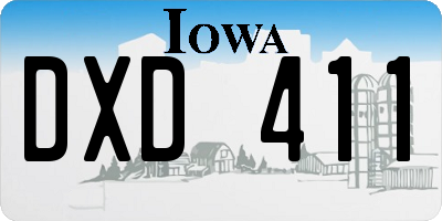 IA license plate DXD411