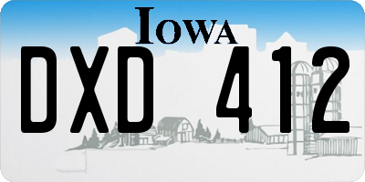 IA license plate DXD412